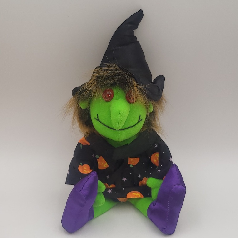 Vintage Applause Halloween Bean Bag Witch Shelf Sitter Plush 13" Tall
